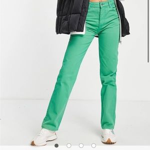ASOS DESIGN Tall 90s straight leg pant in pop green